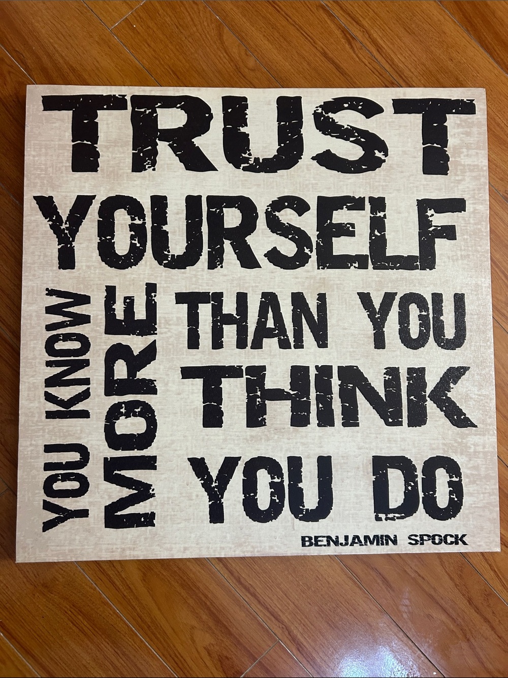 Trust Yourself Canvas Wall Art - Black on Cream